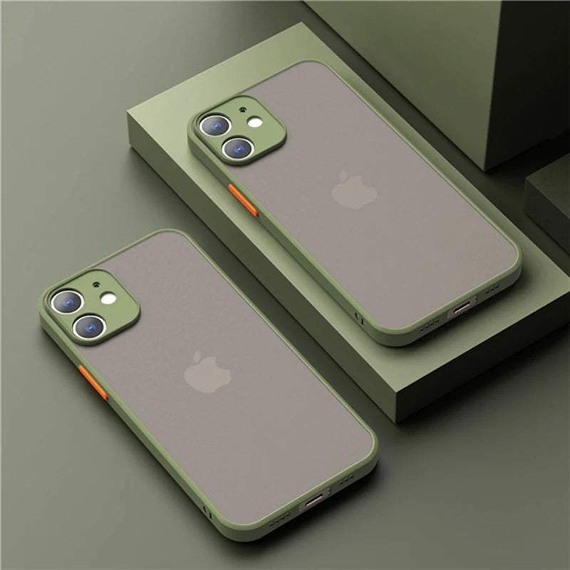 Luxury Matte Clear Square TPU Funda Case On For iPhone 17 16 15 14 13 12 11 Pro Max Plus Mini Plus Pls Funda IPHON Hard PC Cover