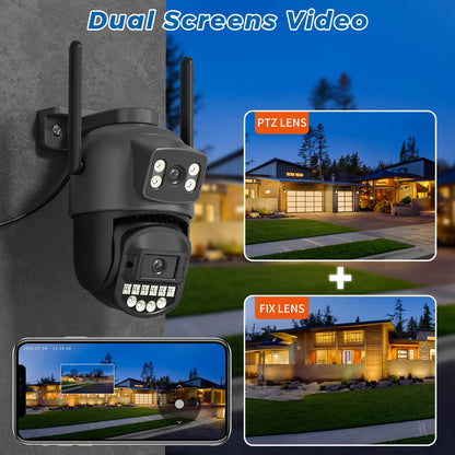 BESDER 5K 10MP Wifi Camera PTZ Outdoor AI Human Detection Dual Screen 4K 8MP CCTV Security IP Camera Audio Email Alarm O-Kam Pro