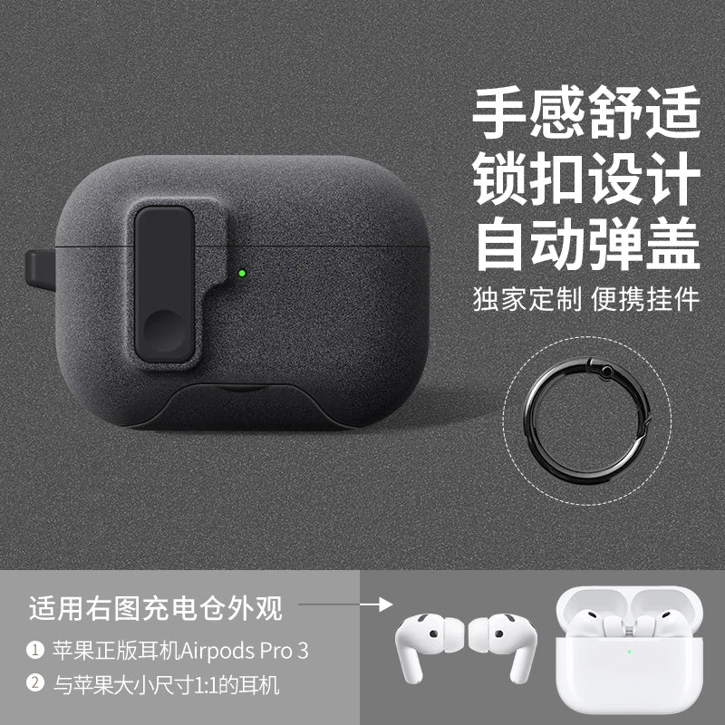 2025 New For AirPods Pro 3 Phone Stand Case Cover Magnetic Auto Lock TPU Shockproof Protective Sleeve With Hook for AirPods Pro3