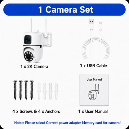 8MP HD Wifi Surveillance PTZ Camera Outdoor 4K Dual Lens Dual Screen Human Detection IP Security Protection Camera CCTV Video
