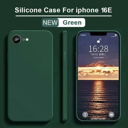 Luxury Phone Case For iPhone 16E For Apple iPhone 16E Cover 6.1 inch Original Liquid Silicone Rubber Shockproof Bumper Cover