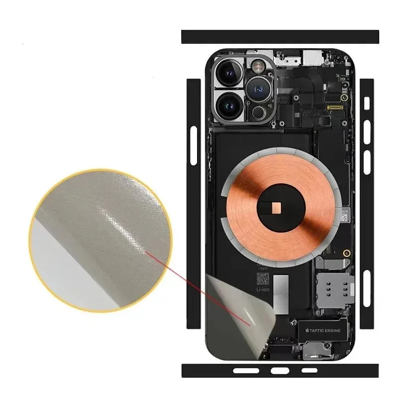 Tear Down Skin Circuit Wrap Sticker ScreenProtector Film for IPhone Air 17 16 15 14 13 Pro Max Plus Back Screen Protector Cover