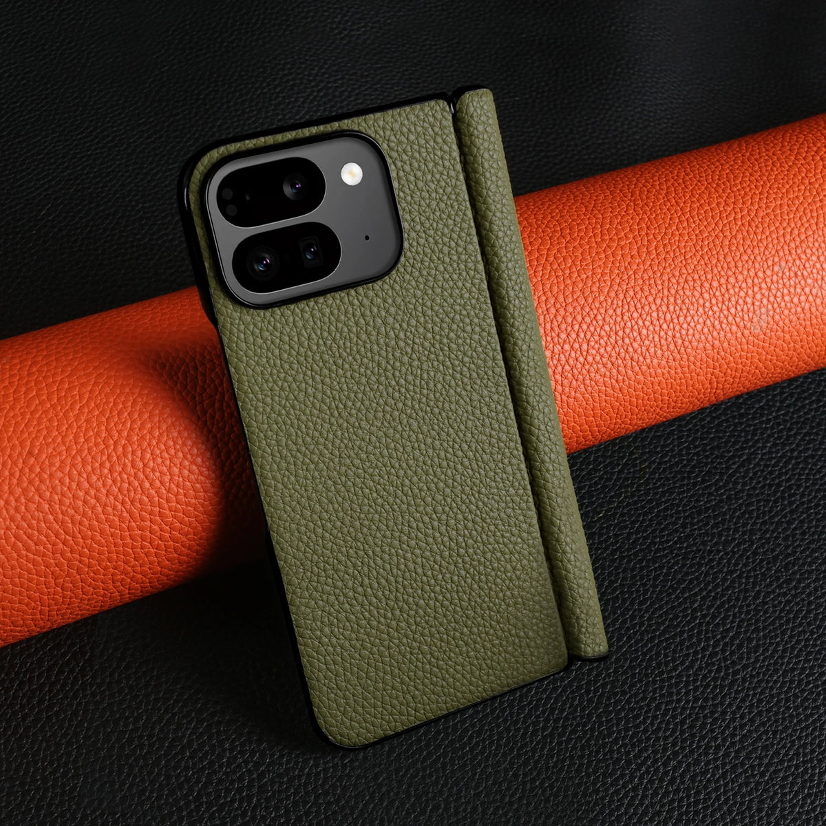 For Google Pixel 9 Pro Fold Case Genuine Leather Cover Pixel 10 Pro Fold Capa Protective Etui Back Coque Carcasa Without Front