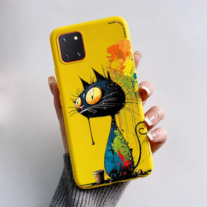 For Samsung Galaxy Note10 Lite Case SM-N770F 6.7'' Cute Bear Cartoon Cat Cover Soft TPU Phone Case For Samsung Note 10 Lite Bags