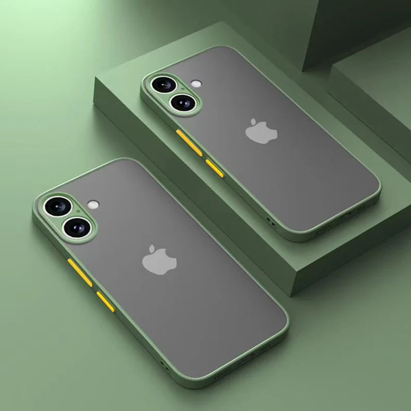 Luxury Armor Bumper Shockproof Case For iPhone 17 16 15 14 Plus 11 12 13 Mini Pro XR X Xs Max 17 Air Silicone Hard PC Cover Case