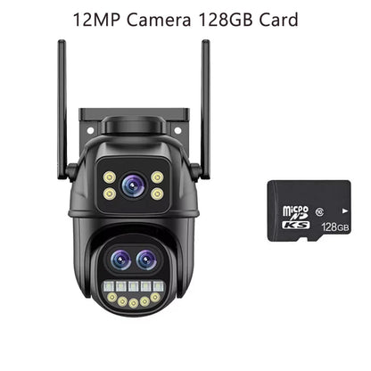 12MP PTZ Wifi Camera IP 8X Digital Zoom Outdoor Dual Screen Color Night Vision 8MP CCTV Video Surveillance Camera Wireless ICSee