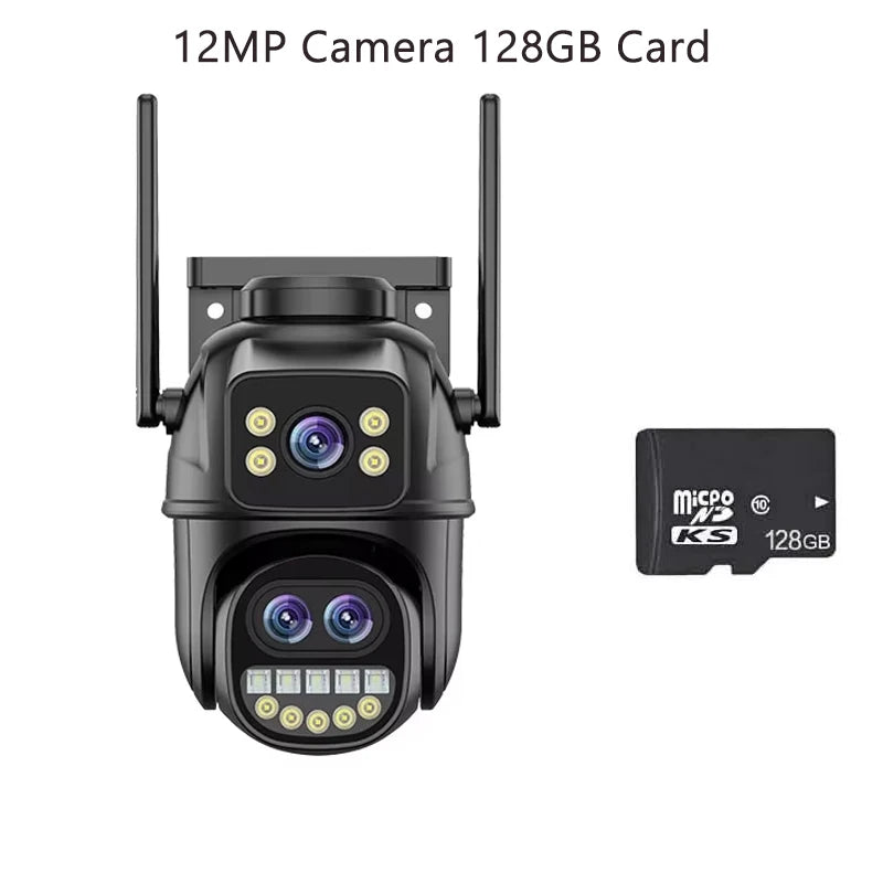 12MP PTZ Wifi Camera IP 8X Digital Zoom Outdoor Dual Screen Color Night Vision 8MP CCTV Video Surveillance Camera Wireless ICSee