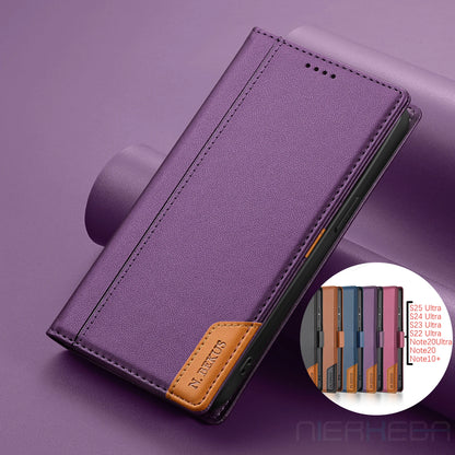 Magnetic Flip Leather Case For Samsung Galaxy S26 S25 Edge S24 S23 Ultra S22 S21 FE S20 S10 Plus Note20 A17 A16 A56 Wallet Cover