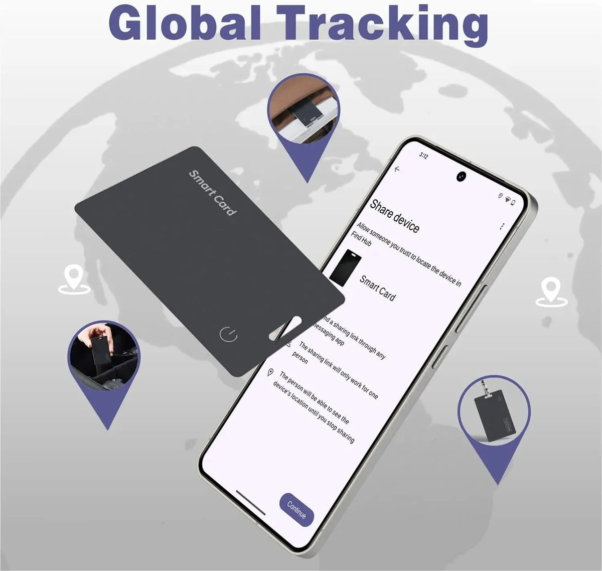 Wallet Finder For Android, Wallet Tracker Card Google App, Wireless Rechargeable Item Locator, Ip68 Smartcard Tracker Tag