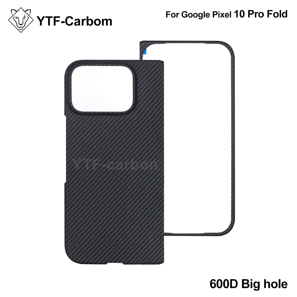 YTF-Carbon New Style for Google Pixel 9/10 Pro Fold Kevlar Carbon Fiber Hinge Protection Cover Ultrathin 11 Pro Fold Phone Case