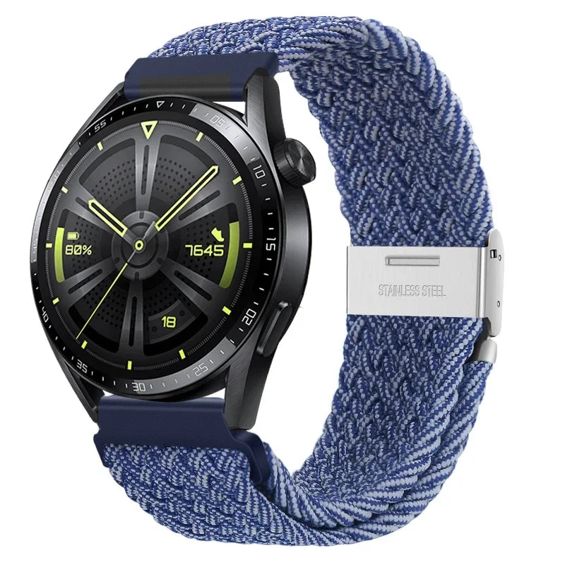 20 22mm Strap for Samsung Galaxy Watch 7 6 5 4 Band 40/44mm 5Pro Active 2 Gear S3 Braided Elastic Bracelet for Huawei GT2/3 4Pro