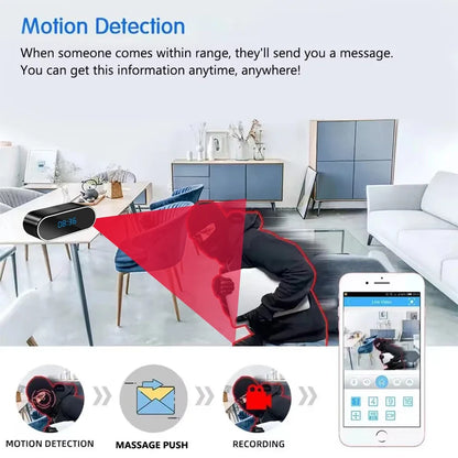 HD4K， New Wi Fi Mini Clock Camera, Upgraded Remote Viewing, Sports Detection, Infrared Night Vision, Home HD Camera