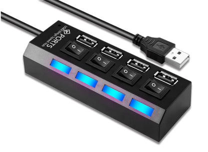 USB HUB 4/7 Port Multiple Expander With ON/OFF Switch Multi USB Splitter Hub 4ports 7ports Adapter Computer Accessories