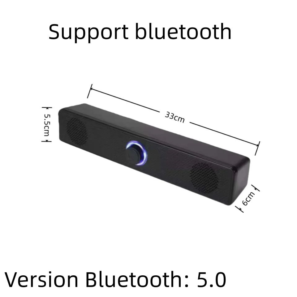 PC Soundbar Wired and Wireless Bluetooth Speaker USB Powered Soundbar for TV Pc Laptop Gaming Home Theater Surround Audio System