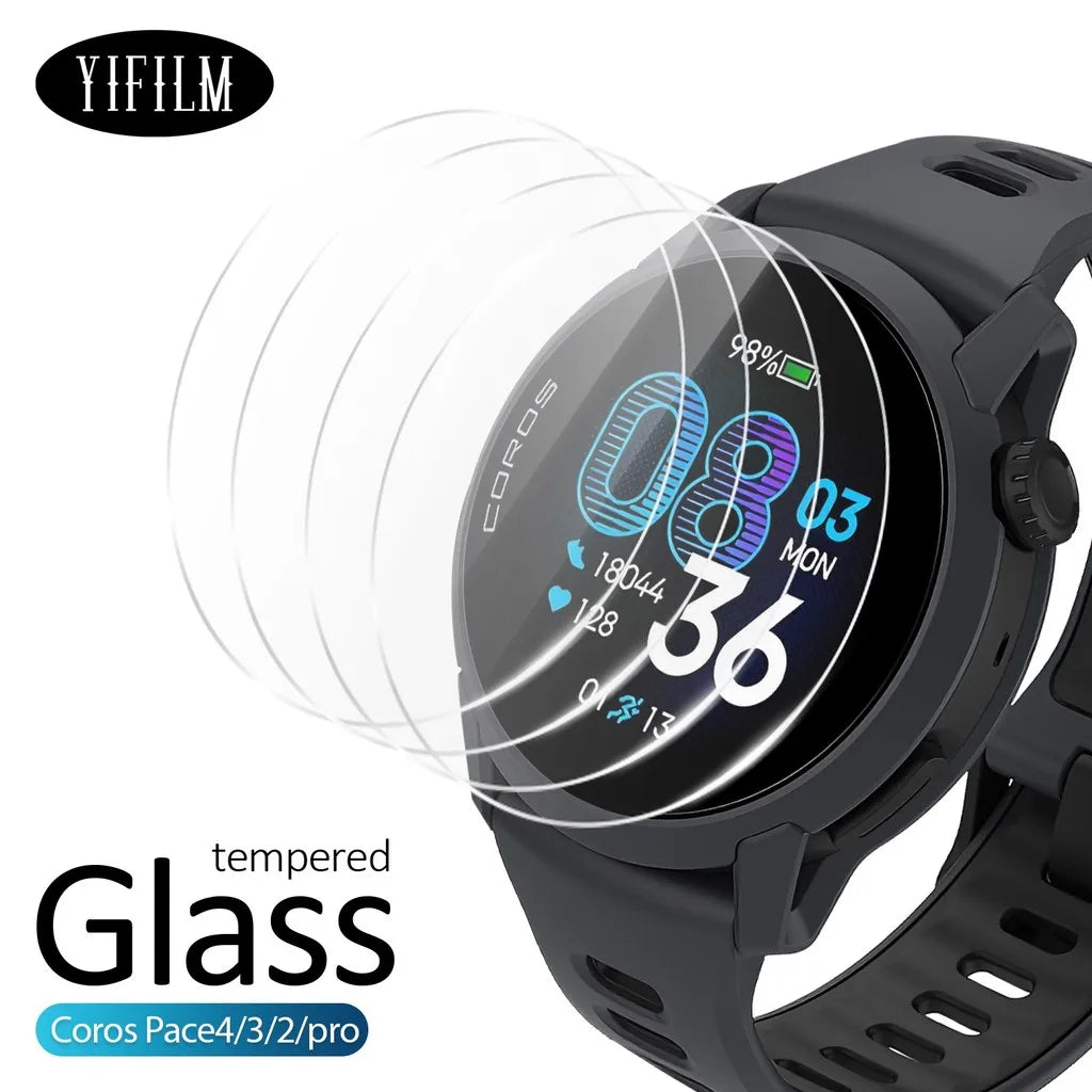 2.5D HD Clear Glass for Coros Pace 2 4 3 PRO Smartwatch 9H Ultra-Thin Durable Tempered Glass Screen Protector Scratch Resistan