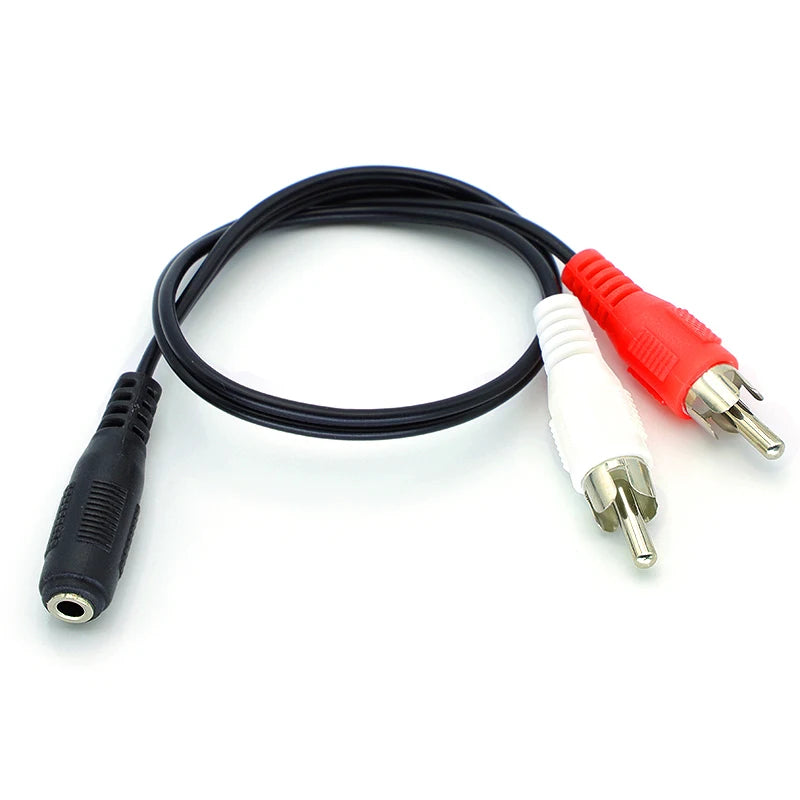 3.5 Audio Aux Socket Connector To Headphone Music Wire 3.5mm RCA Female Jack Stereo Cable Y Plug 2 Male Adapter 0.3M
