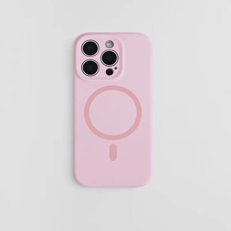 Magnetic Solid Color Liquid Silicone MagSafe Phone Case for iphone 17Pro Max 16 15 15Pro 14 13 Skin Feel Wireless Charging Cover