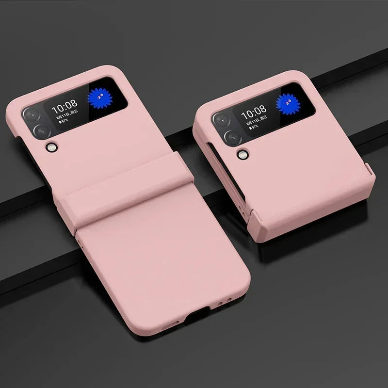 Hinge Plastic Candy Color Back Cover Phone Case For Samsung Galaxy Z Flip 8 7 FE 6 5 4 3 5G B03