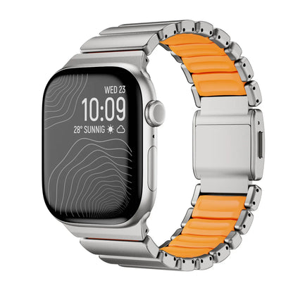 Stainless Steel+Silicone Magnetic Strap for Apple Watch Ultra 3/2 49mm Series 11 10 46mm Band for Iwatch 9 8 7 6 SE 5 45mm 44mm