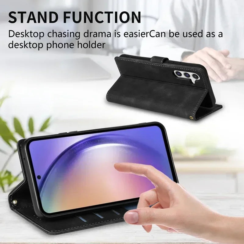 Wallet With Card Slot Support Magnetic Flip Leather Case For Samsung Galaxy S26 Ultra S25 Edge S24 Plus S23 S22 S21 S20 FE Cover