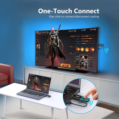 1080P HDMI Dual Band Wireless Transmitter and Receiver 100M Transmission Mini Video TV Stick Extender for Office Conference Home