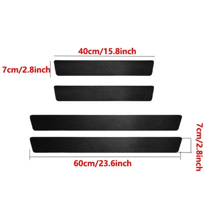 4PCS/5PCS set Carbon Fibre Threshold Protection Strip Universal Anti-scratch and Anti-collision Door Decorative Strip Sticker