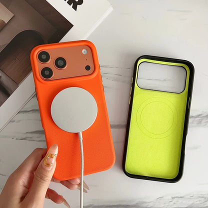 Official Geometric Dot Matrix For MagSafe Magnetic Charge Phone Case For iPhone 18 17 16 15 14 13 Pro Max Matte Anti-Slip Cover