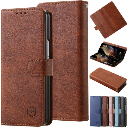 Wallet Phone Case For Samsung Galaxy Z Fold7 Card Holder Stand Shockproof Cloudy  PU Leather Cover For Z Fold 6 5 3 4 Funda