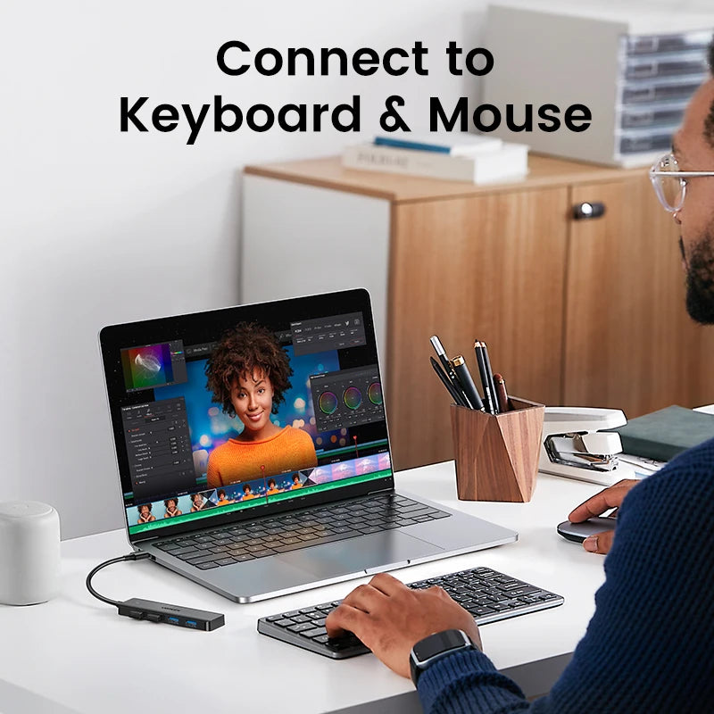 UGREEN USB 3.0 HUB 4 Ports USB-C HUB Slim for Mouse Keyboard Compatible with MacBook Pro Air Laptop Desktop PC Xbox PS5 Splitter