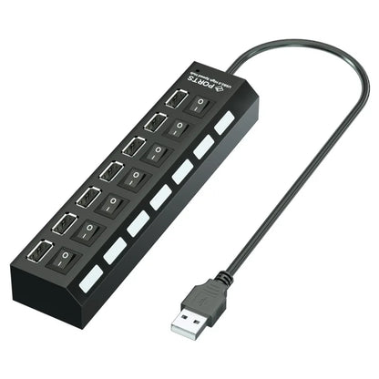 USB HUB 4/7 Port Multiple Expander With ON/OFF Switch Multi USB Splitter Hub 4ports 7ports Adapter Computer Accessories