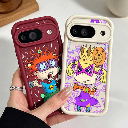 R-Rugrats C-Chuckie Finster Phone Case For Google Pixel 10 9 8 7 9a 8a 7a Pro XL Eye Ladder Silicone Cover
