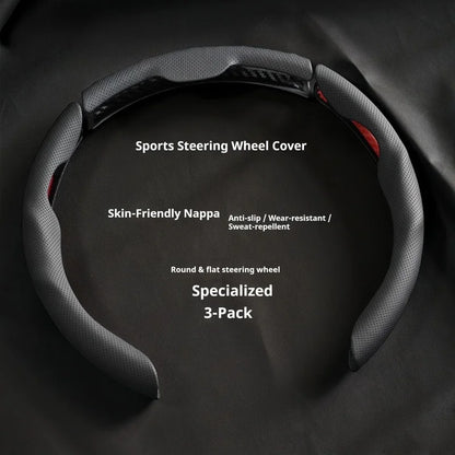Car In Vehicle Nappa Leather Steering Wheel Cover Universal For Men And Women All Seasons Nonslip Sweatabsorbing Wearresistant