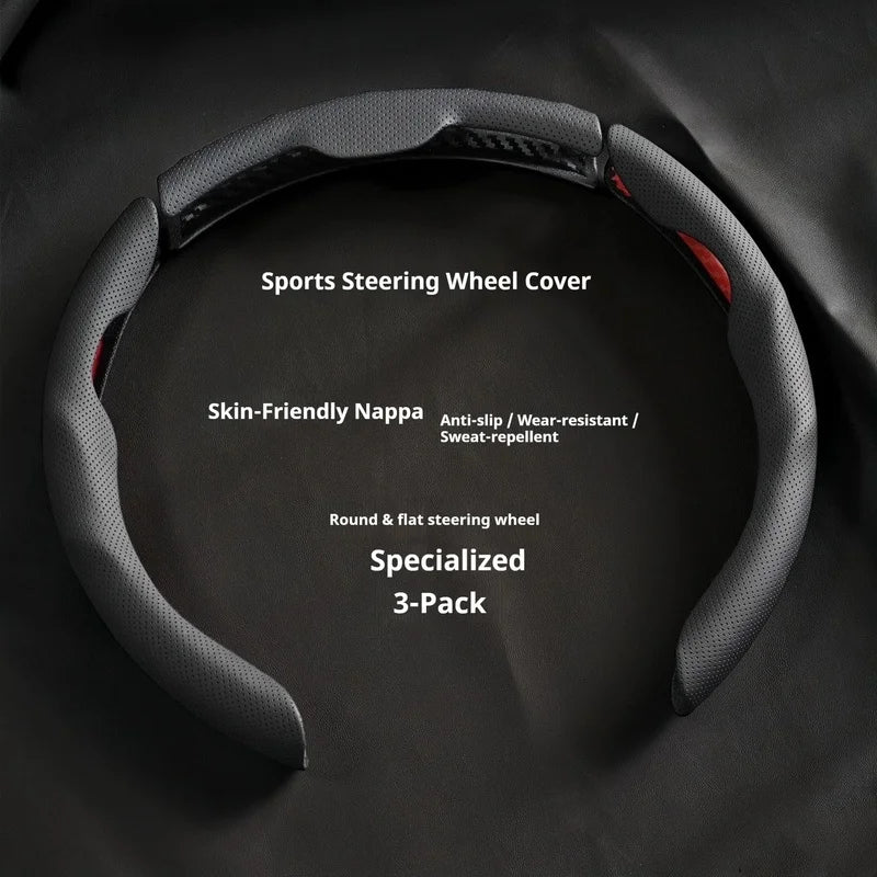 Car In Vehicle Nappa Leather Steering Wheel Cover Universal For Men And Women All Seasons Nonslip Sweatabsorbing Wearresistant