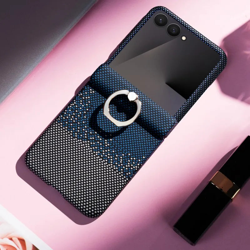 Rainbow Case For Samsung Galaxy Z Flip 7 8 5G ZFlip7 8 Glass Film Hinged Ring Holder Fold Shockproof Luxury Hard Plastic Cover