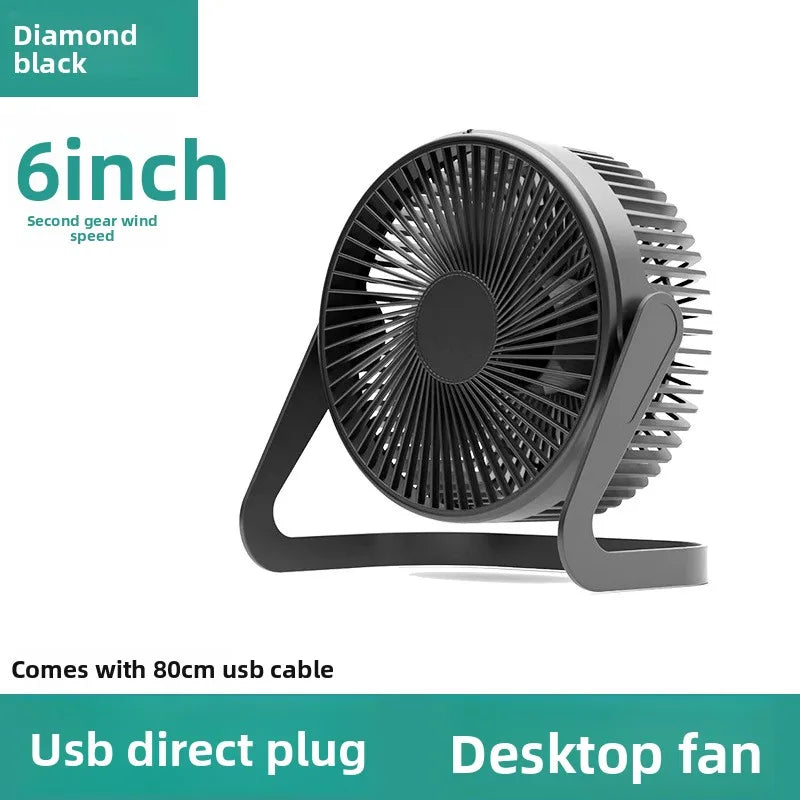 5 6 8 Inch USB Powered Mini Desktop Fan Strong Wind Quiet Portable Table Cooling Fan For Office Bedroom Dorm Student Home Use