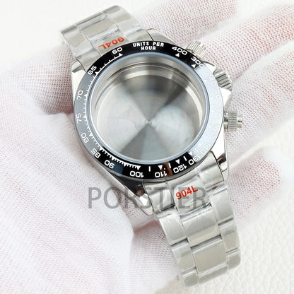 40mm VK63 Watch Case 100m Waterproof for Daytona VK63 VK64 Movement 316L Stainless Steel Presidential/Jubilee/Oyster Bracelet