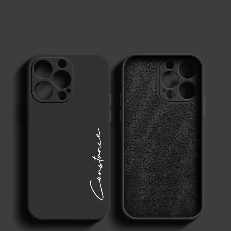 Customized Personalized Name Luxury Initials Soft Liquid Silicone DIY Case For Iphone 18 17 16 15 14 13 12 11 Pro Max Plus Cover