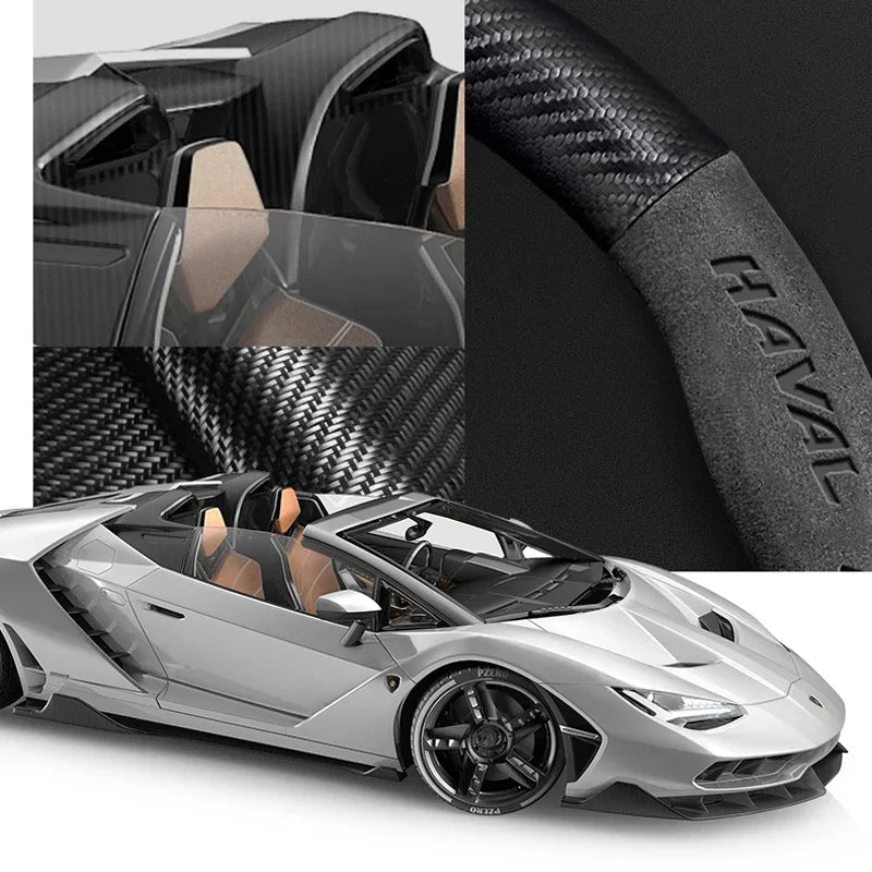 Suitable for Great Wall Haval H6 HEV PHEV sports version H2H3H7H8H9 suede carbon fiber anti-slip steering wheel cover accessorie