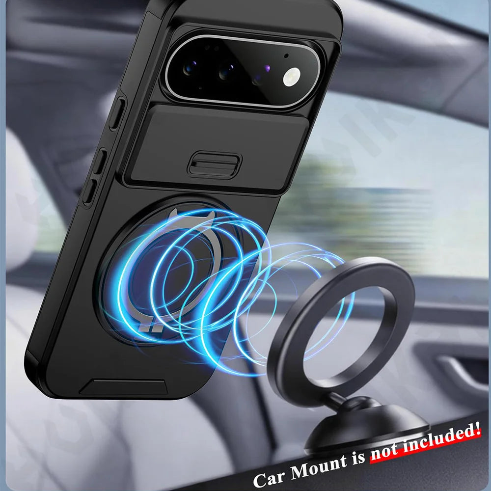 Case for Google Pixel 11 10 9 Pro XL PC Hrad Matte Black Case with Slide Camera Protection Protective Case Anti-Shock Cover