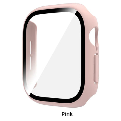 Tempered Glass PC Case for Apple Watch 12 46mm Hard Bumper Screen Protector Cover for Iwatch Series 12 42mm Shell Accessories
