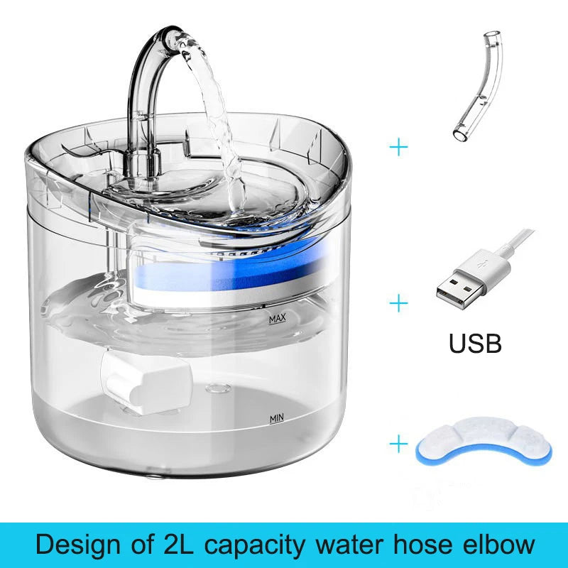2L Pet Cat Dog Drinker Activated Carbon Filter USB Powered Automatic Pet Feeder Motion Sensor Bowl Pet Smart Silent Drinking