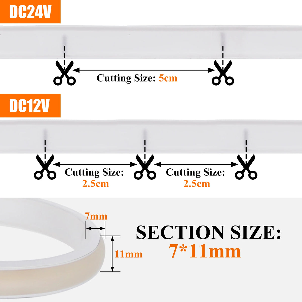 Tuya Wifi Smart LED Strip Light 12V 24V Dimmable Flexible COB LED Tape 320LED High Linear Light Waterproof COB Led Light 0.5-15m