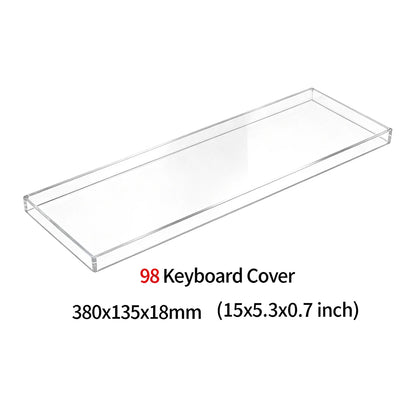 Clear Acrylic Mechanical Keyboard Dust Cover Protector Case For 60 96 98 104/108Key Transparent Anti-Dust Keyboard & Mouse Cover