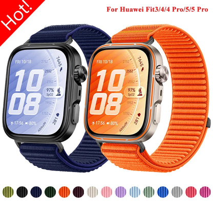 Sports Nylon Strap for Huawei Watch Fit 5 5Pro Smartwatch Woven Loop Wristband for Huawei Watch Fit3/4/4Pro Replacement Bracelet