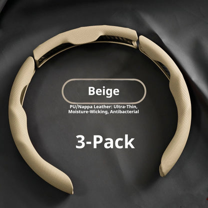Car In Vehicle Nappa Leather Steering Wheel Cover Universal For Men And Women All Seasons Nonslip Sweatabsorbing Wearresistant