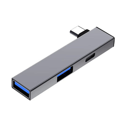 4 in 1 Compactly Aluminum USB C Hub USB3.0 Hub Type C to Type C and Double USB Port Hub for Versatile Devices Connectivity