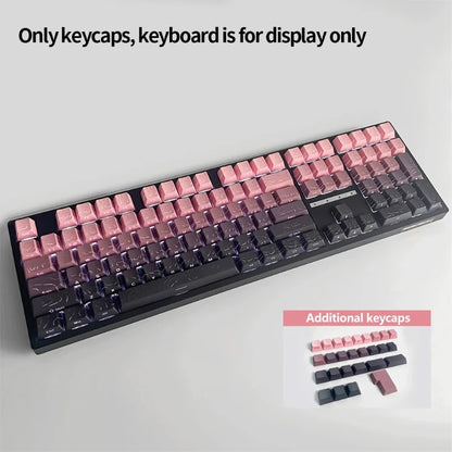 RGB Backlit Keycaps Cherry Profile Black Topographic 4.0 Side-lit Double Shot PBT Keycaps for Cherry MX Switches Gaming Keyboard