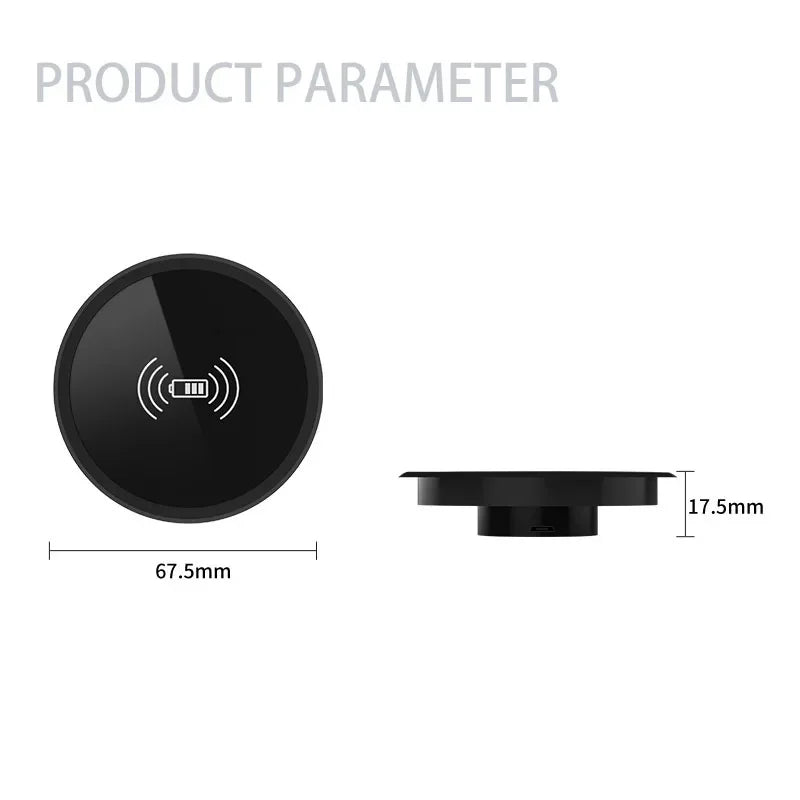 Quick Wireless Desktop Embedded Charger For iPhone 16 15 14 13 12 Pro Max Samsung S24 S23 Huawei Xiaomi Fast Inductive Charging
