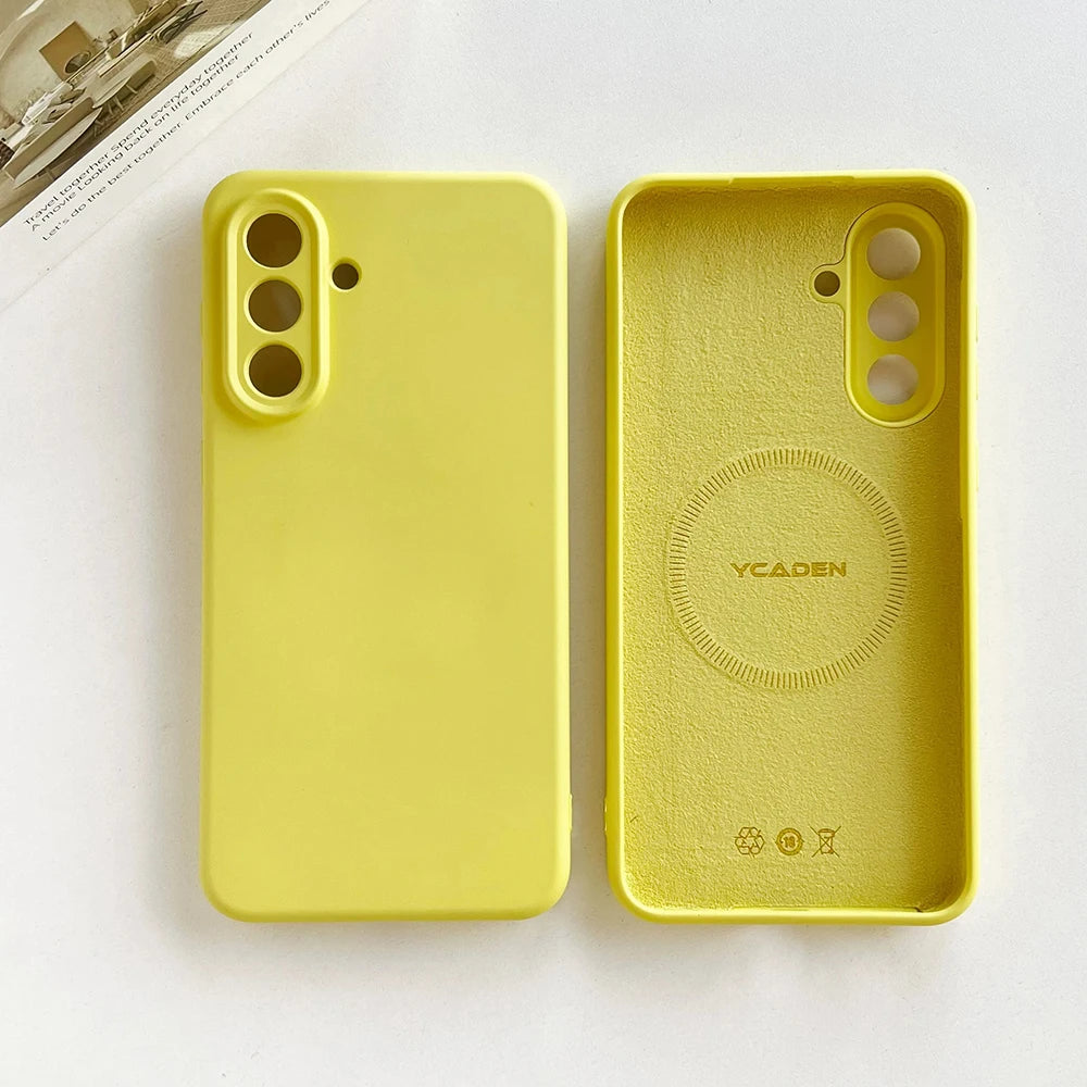 Original Liquid Silicone Magnetic Case For Samsung Galaxy S26 S25 S24 S 26 Ultra Plus S26Ultra Cases Wireless Charge Soft Cover