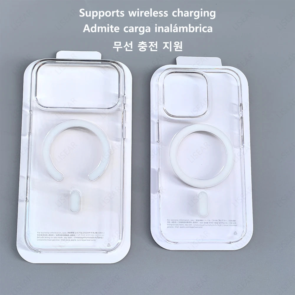 Original For Magsafe Clear Phone Case For iPhone 18 17 16 15 14 13 12 Pro Max Mini Wireless Charging With Touch Camera Button